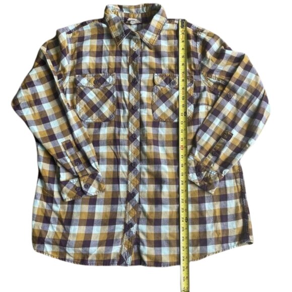 Duluth Trading Co Women's Free Swingin' Flannel Shirt 1X Plus - Picture 3 of 6